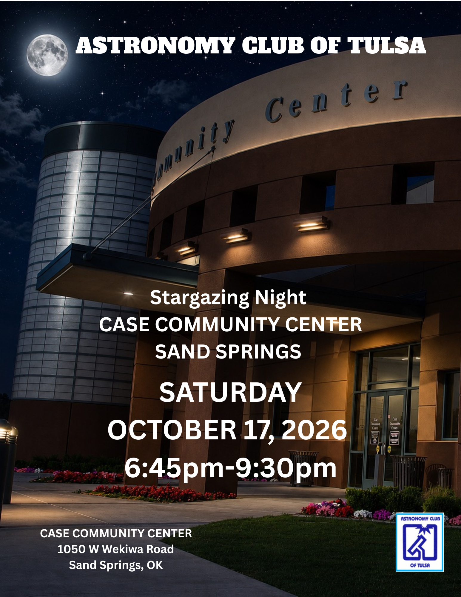 Case Center Public Astronomy Night -  Saturday Oct 17th - 6:45 PM