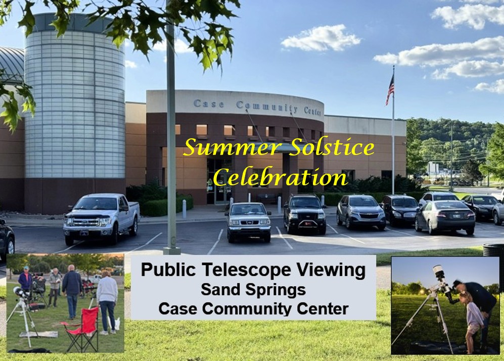 Case Center Public Astronomy Night -  Saturday June 20- 8:00 PM