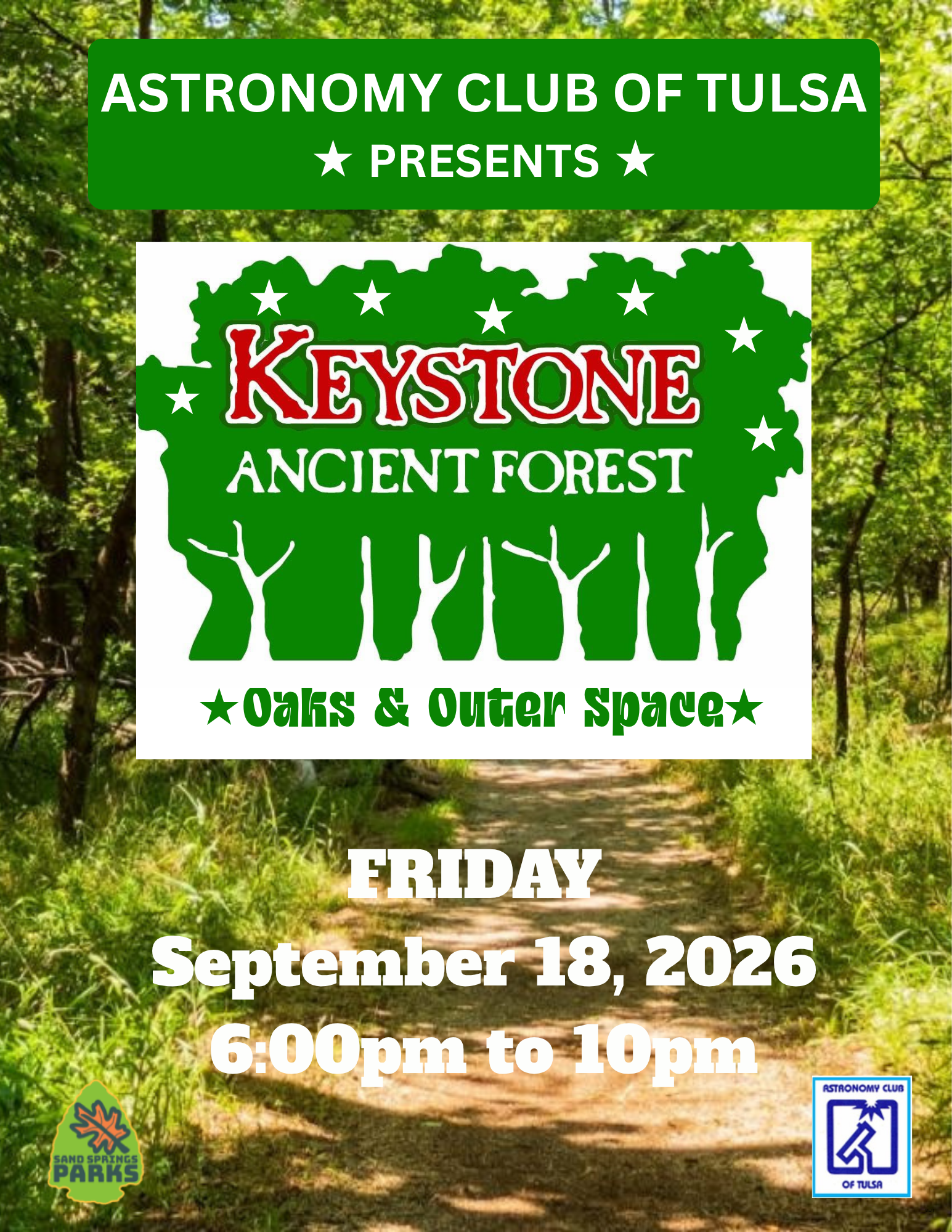 Keystone Ancient Forest Star Night Friday, Sept 18 6:00pm