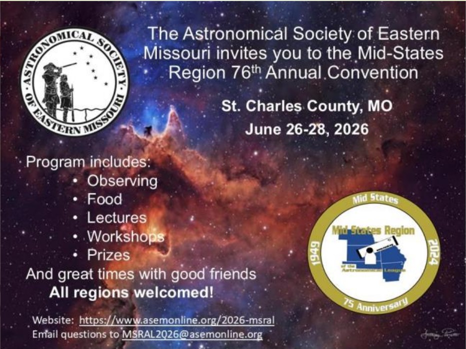 76th Mid States Regional Astronomical League Conference