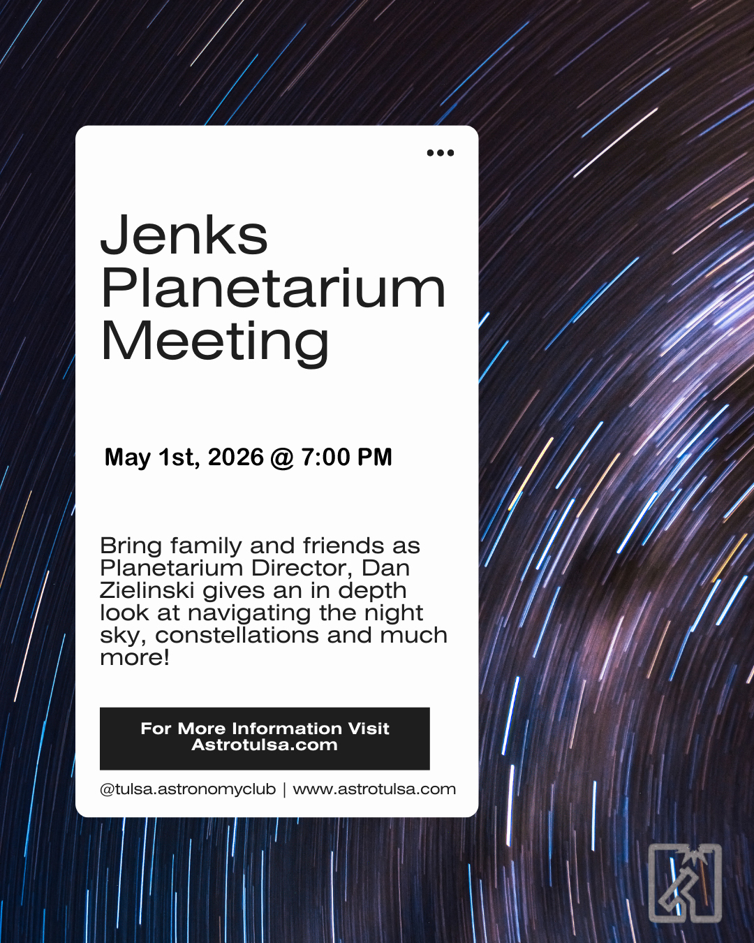 Astronomy Club Meeting - Friday May 1st  7:00pm