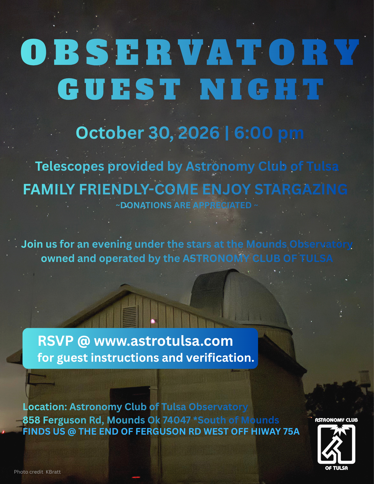 Guest and Members Night Friday, October 30th 6:00 PM