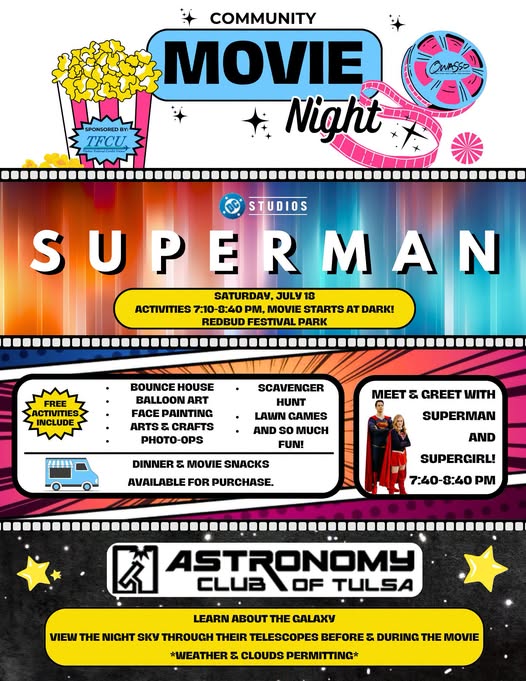 Owasso Movie Night Saturday July 18th  7:10 PM